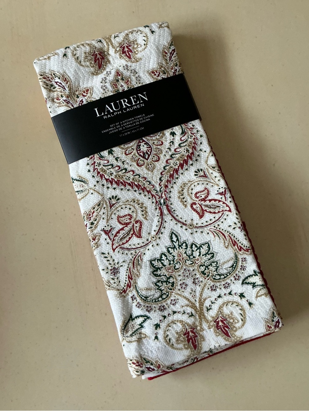 NWT Set/3 Christmas Paisley Design Kitchen Dish Towels 🎄